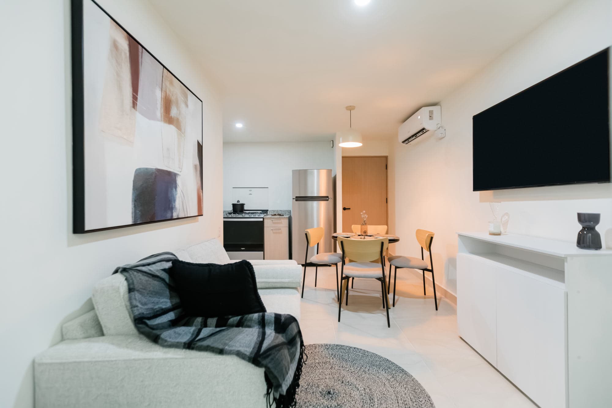 Sala, comedor y cocina